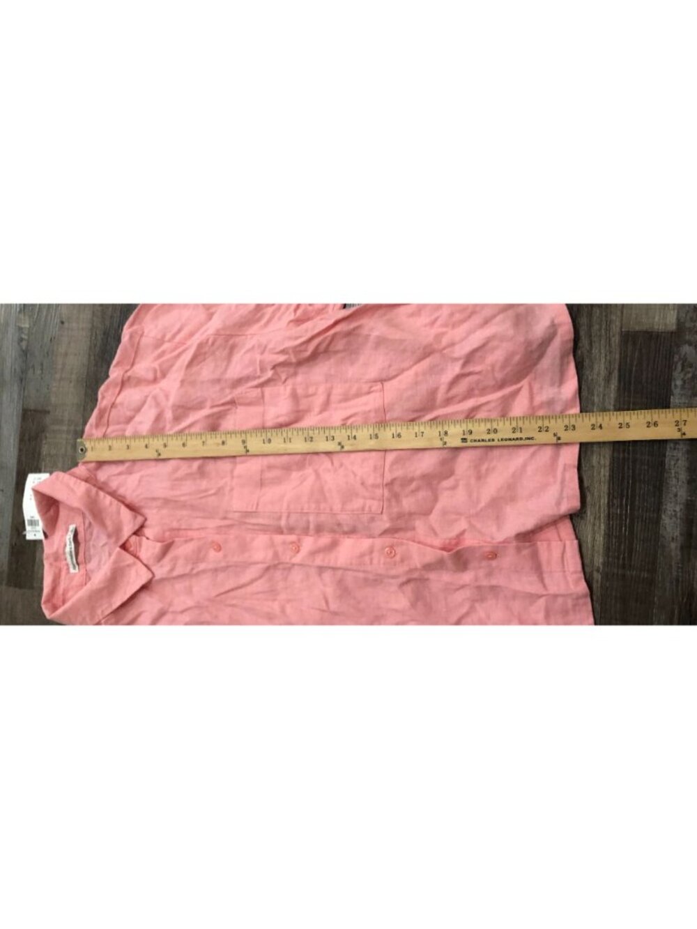 Abercrombie & Fitch 90s Cropped Linen-Blend Button-Up Shirt Large Pink New Tags - Picture 6 of 6